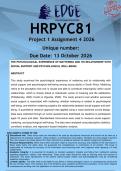 HRPYC81 Assignment 4 Project 1 &lpar;RESEARCH REPORT&rpar; 2026 - DISTINCTION GUARANTEED - The Psychology of Mattering