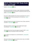 CRCST PRACTICE TEST Study Guide Q&A rated A 2026