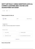 GOVT 407 EXAM 1 &lpar;2026&rpar; QUESTIONS AND ALL CORRECT ANSWERS 100&percnt; SOLVED AND GUARANTEED SUCCESS&excl;&excl;