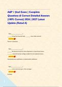 A&P 1 final Exam &vert; Complete Questions & Correct Detailed Answers &vert;100&percnt; Correct&rpar; 2026 &vert; 2027 Latest Update &lpar;Rated A&rpar;