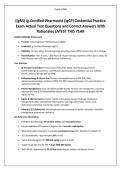 &lpar;IgNS&rpar; Ig Certified Pharmacist &lpar;IgCP&rpar; Credential Practice Exam Actual Test Questions and Correct Answers With Rationales LATEST THIS YEAR
