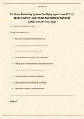 TN Alarm Monitoring Systems Qualifying Agent Exam ACTUAL EXAM COMPLETE QUESTIONS AND CORRECT ANSWERS LATEST UPDATE THIS YEAR