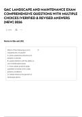 QAC LANDSCAPE AND MAINTENANCE EXAM COMPREHENSIVE QUESTIONS WITH MULTIPLE CHOICES &vert;VERIFIED & REVISED ANSWERS &lpar;NEW&rpar; 2026