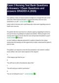 Exam 3 Nursing Test Bank Questions & Answers 1 Exam Questions and answers GRADED A &lpar;2026&rpar;