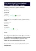 Final exam data communications questions and verified answers