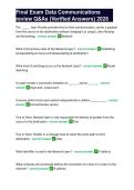 Final Exam Data Communications review Q&As &lpar;Verified Answers&rpar; 2026
