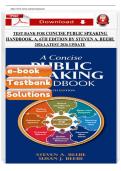 Test Bank for Concise Public Speaking Handbook&comma; A&comma; 6th Edition &ndash; Steven A&period; Beebe &lpar;Chapters 1&ndash;27&comma; 2024&rpar;
