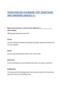 TEXAS MASTER PLUMBING TEST QUESTIONS AND ANSWERS GRADED A&plus;