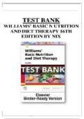 Williams&rsquo; Basic Nutrition and Diet Therapy 16th Edition &lpar;Nix&rpar; Test Bank &ndash; Exam Questions and Answers 2026&ndash;2027 Update