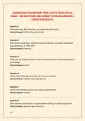 CALREGIONAL PHLEBOTOMY FINAL LATEST EXAM ACTUAL  EXAM &ndash; 100 QUESTIONS AND CORRECT DETAILED ANSWERS &vert;  ALREADY GRADED A&plus;