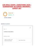LOG BOLC EXAM 1 QUESTIONS 2026 &vert;GUARANTEED ACCURATE ANSWERS &vert;LATEST SET