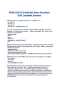 NURS 299 Ch&period;9 Nutrition Exam Questions With Complete Answers