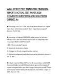 WALL STREET PREP ANALYZING FINANCIAL REPORTS ACTUAL TEST PAPER 2026 COMPLETE QUESTIONS AND SOLUTIONS GRADED A&plus;