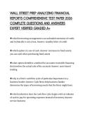 WALL STREET PREP ANALYZING FINANCIAL REPORTS COMPREHENSIVE TEST PAPER 2026 COMPLETE QUESTIONS AND ANSWERS EXPERT VERIFIED GRADED A&plus;