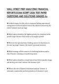WALL STREET PREP ANALYZING FINANCIAL REPORTS EXAM SCRIPT 2026 TEST PAPER QUESTIONS AND SOLUTIONS GRADED A&plus;