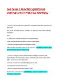 NUR 308 EXAM 3 PRACTICE QUESTIONS COMPLETE WITH 100&percnt; VERIFIED AND OUTLINED ANSWERS