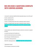 BIO 308 EXAM 3 QUESTIONS COMPLETE WITH VERIFIED ANSWERS