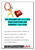 CHL IAHCSMM Chapters 13&ndash;17 2026 &ndash; Quality Improvement Infection Control Benchmarking 120 Questions Exam