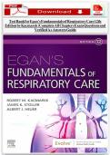 Test Bank for Egan&rsquo;s Fundamentals of Respiratory Care 12th Edition by Kacmarek &vert; Complete All Chapters Exam Questions & Verified Answers Study Guide &vert; ISBN 9780323511124