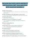 NSG 6430 SOAP NOTE SOUTH UNIVERSITY CERTIFICATION SCRIPT 2026 QUESTIONS WITH SOLUTIONS GRADED A&plus;