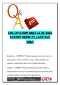 CHL IAHCSMM Chapters 22&ndash;25 2026 &ndash; Sterilization Validation Budgeting Six Sigma 90 Questions Exam