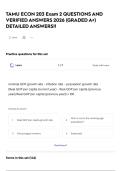 TAMU ECON 203 Exam 2 QUESTIONS AND VERIFIED ANSWERS 2026 &lpar;GRADED A&plus;&rpar; DETAILED ANSWERS&excl;&excl;