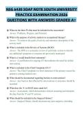 NSG 6430 SOAP NOTE SOUTH UNIVERSITY PRACTICE EXAMINATION 2026 QUESTIONS WITH ANSWERS GRADED A&plus;