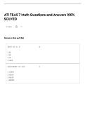 ATI TEAS 7 Math Questions and Answers 100&percnt; SOLVED