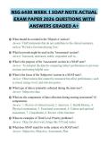 NSG 6430 WEEK 1 SOAP NOTE ACTUAL EXAM PAPER 2026 QUESTIONS WITH ANSWERS GRADED A&plus;