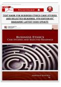 Test Bank for Business Ethics&colon; Case Studies and Selected Readings&comma; 9th Edition &ndash; Marianne M&period; Jennings