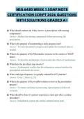 NSG 6430 WEEK 1 SOAP NOTE CERTIFICATION SCRIPT 2026 QUESTIONS WITH SOLUTIONS GRADED A&plus;
