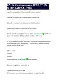 AZ Life insurance exam BEST STUDY GUIDE RATED A&plus; 2026