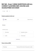 BIO 168 - Exam 1 &lpar;2026&rpar; QUESTIONS AND ALL CORRECT ANSWERS 100&percnt; SOLVED AND GUARANTEED SUCCESS&excl;&excl;