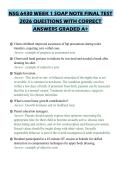 NSG 6430 WEEK 1 SOAP NOTE FINAL TEST 2026 QUESTIONS WITH CORRECT ANSWERS GRADED A&plus;