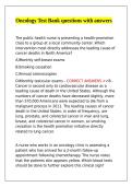 Oncology Test Bank questions with answers