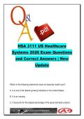 Health Services Administration HSA 3111 &ndash; US Healthcare Systems Economics ACA SWOT 140 Questions Exam
