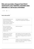 Ellis and associates Lifeguard test EXAM QUESTIONS AND VERIFIED ANSWERS 2026 &lpar;GRADED A&plus;&rpar; DETAILED ANSWERS&excl;&excl;