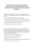 NR 668 FINAL EXAM 2026-2027 PSYCHIATRIC MENTAL HEALTH CAPSTONE PRACTICUM & INTENSIVE TESTBANK QUESTIONS AND ANSWERS GRADED A&plus;