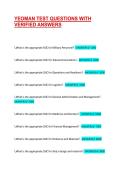 YEOMAN TEST QUESTIONS WITH VERIFIED ANSWERS