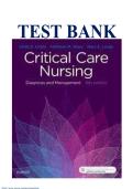 Test Bank&colon; Critical Care Nursing&colon; Diagnosis and Management &lpar;8th Edition&rpar; &ndash; Linda D&period; Urden&comma; Kathleen M&period; Stacy&comma; & Mary E&period; Lough