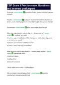 CBP Exam 5 Practice exam Questions and answers past papers