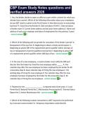 CBP Exam Study Notes questions and verified answers 2026