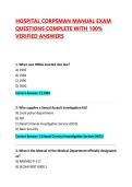 HOSPITAL CORPSMAN MANUAL EXAM QUESTIONS COMPLETE WITH 100&percnt; VERIFIED ANSWERS