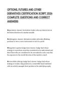 OPTIONS&comma; FUTURES AND OTHER DERIVATIVES CERTIFICATION SCRIPT 2026 COMPLETE QUESTIONS AND CORRECT ANSWERS