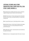 OPTIONS&comma; FUTURES AND OTHER DERIVATIVES FINAL PAPER 2026 FULL Q&A STUDY GUIDE GRADED A&plus;