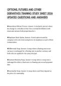 OPTIONS&comma; FUTURES AND OTHER DERIVATIVES TRAINING STUDY SHEET 2026 UPDATED QUESTIONS AND ANSWERS