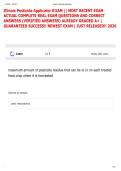 Illinois Pesticide Applicator EXAM &vert;&vert; MOST RECENT EXAM  ACTUAL COMPLETE REAL EXAM QUESTIONS AND CORRECT  ANSWERS &lpar;VERIFIED ANSWERS&rpar; ALREADY GRADED A&plus; &vert;  GUARANTEED SUCCESS&excl;&excl; NEWEST EXAM &vert; JUST RELEASED&excl;&excl; 2026  