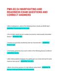 PMK-EE E4 WARFIGHTING AND READINESS EXAM QUESTIONS AND CORRECT ANSWERS