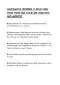 WASTEWATER OPERATOR CLASS C FINAL STUDY PAPER 2026 COMPLETE QUESTIONS AND ANSWERS