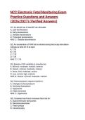 NCC Electronic Fetal Monitoring Exam Practice Questions and Answers &lpar;2026&sol;2027&rpar; &lpar;Verified Answers&rpar;
